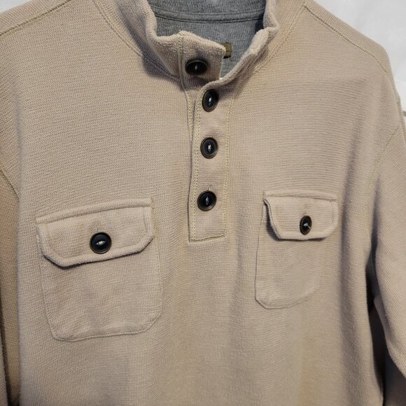 Method Mock Turtleneck Sweater button placket Med. chest pockets rugged preppy - Picture 2 of 9